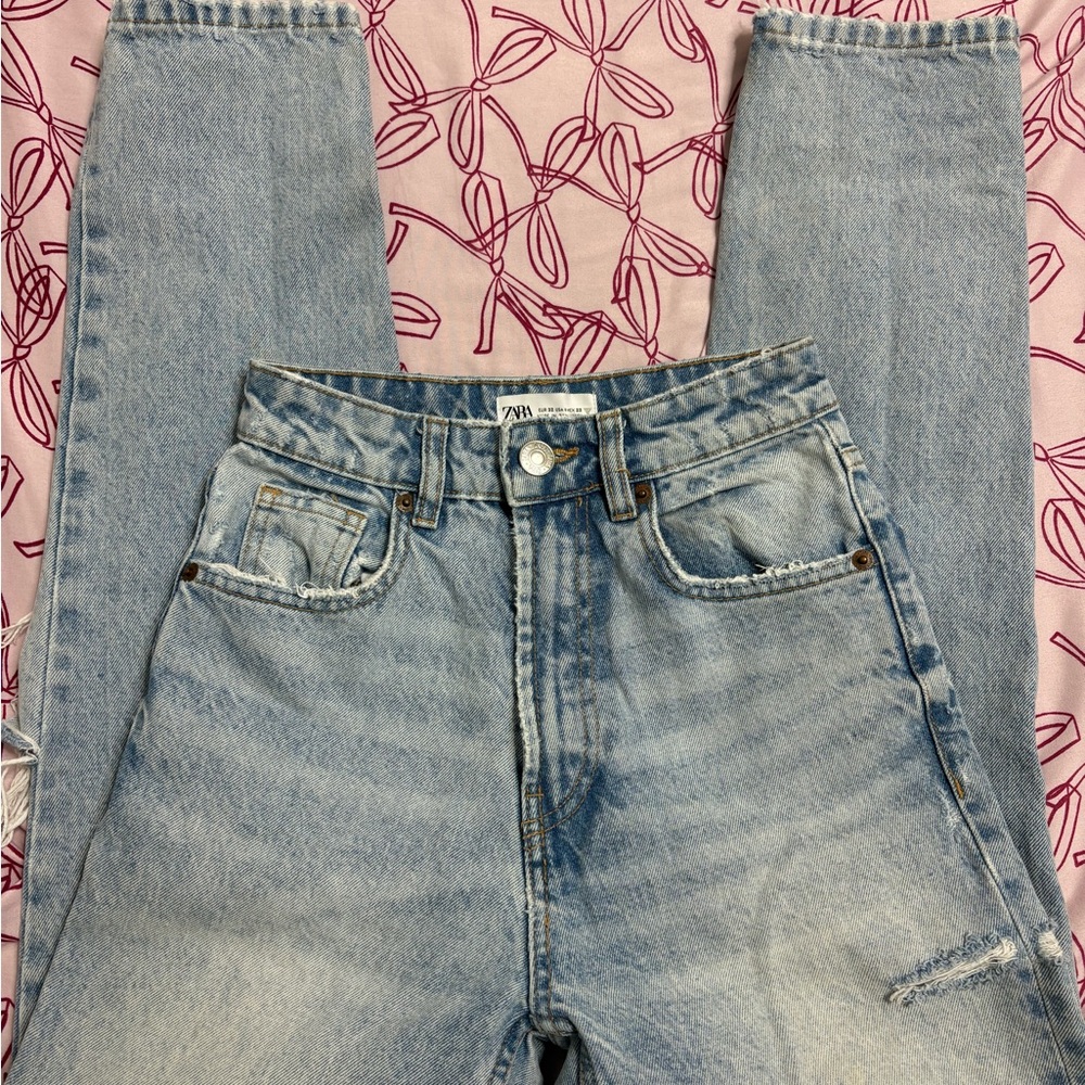 Zara Women's High Rise Light Blue Jeans